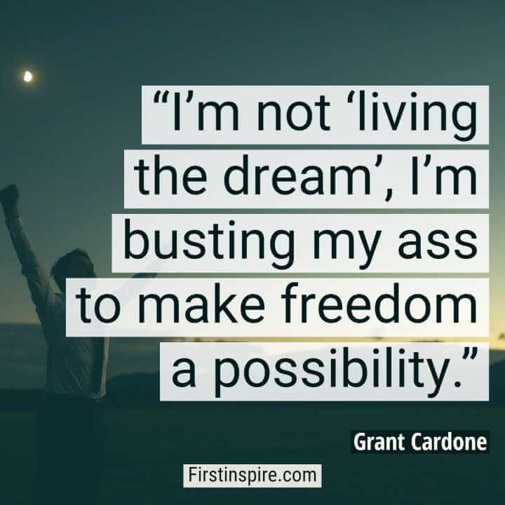 The goal is not comfort; it is Freedom! -GC-  Grant cardone quotes,  Quotes, Grant cardone
